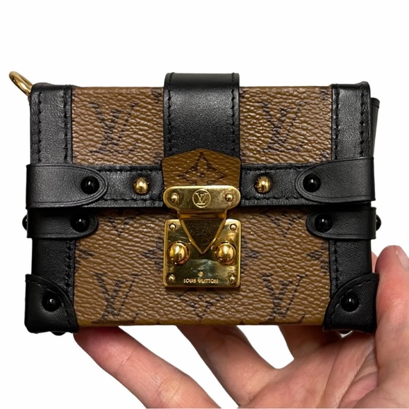 Louis Vuitton Reverse Monogram Essential Trunk Mini Bag R98571 Chain w Carabiner - Picture 2 of 16